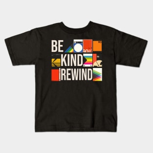 Be Kind Rewind // VHS 80s Nostalgia Dark Theme Kids T-Shirt